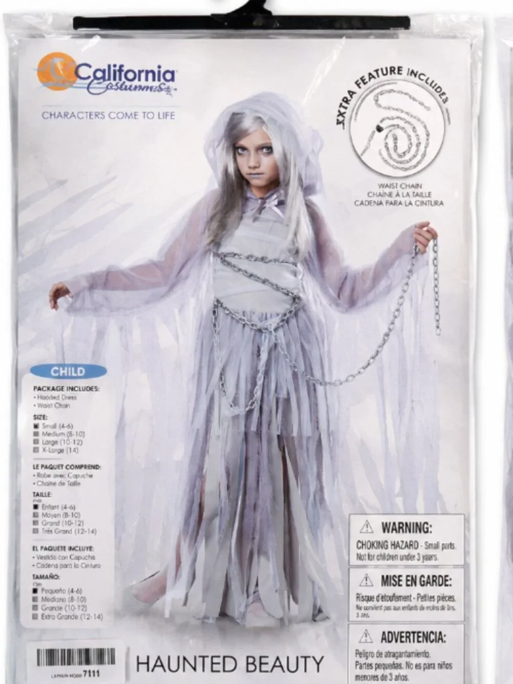 CALIFORNIA COSTUMES Haunted Beauty Ghost Girl Costume Small 6-8 Halloween NWT